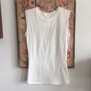 SPIRITUAL GANGSTER STRETCH WHITE SLEEVELESS TANK TOP S